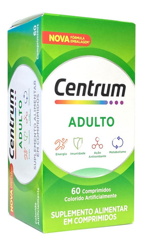 Centrum Adulto Suplemento Alimentar De A A Zinco - 60 Comp Sabor Without flavor