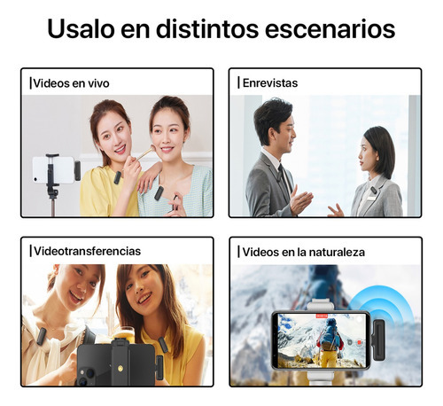 Microfono Profesional Inalámbrico Dual Ulanzi J12 Usb Para Iphone Negro Negro