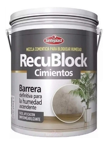 Recublock Cimientos Barrera Antihumedad Sinteplast 5 Kgs