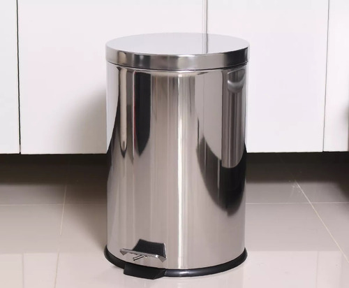 Imagen 3 de 6 de Cubo Cesto Basura A Pedal Ac. Inoxidable 12 Lts 380x250 Red.