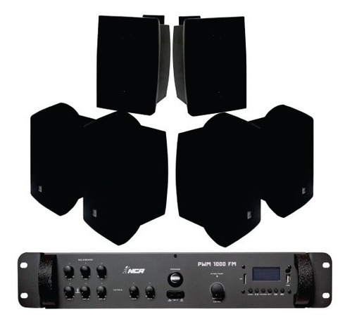 Kit Som 6 Jbl C521p + Pwm1000 Fm 250wrms Rest,loja,academia