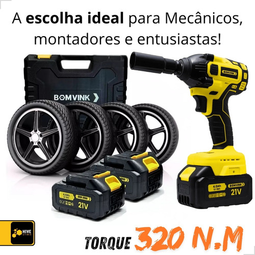 Chave De Impacto Profissional 320 Nm 21v Bivolt Com Soquetes