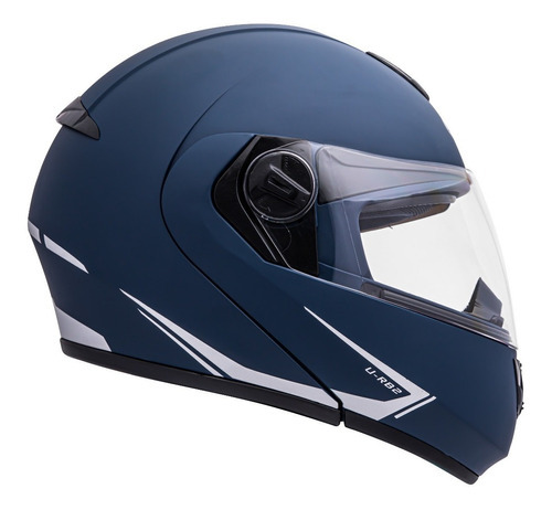 Capacete Articulável Peels U-rb2 Classic 6 Cores Cor Azul Fosco/Prata Tamanho do capacete 57/58 - M
