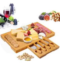 Comprar Olebes - Juego De Tabla Y Cuchillo De Bambú Para Quesos Con