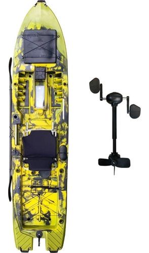 Caiaque De Pesca Dourado Com Pedal Smart - Caiaker Cor Verde Camuflado