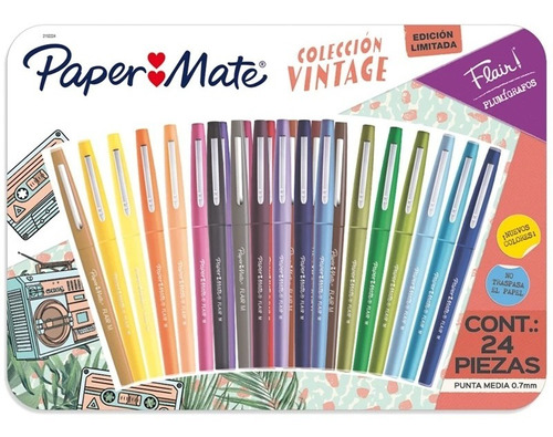 Marcador Paper Mate Vintage Flair X24 U. Punta Media