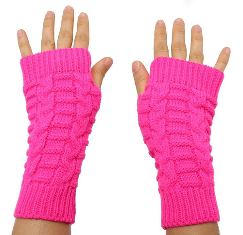 Guantes Mujer Mitones Dedos Lana Largos Tejidos Importados