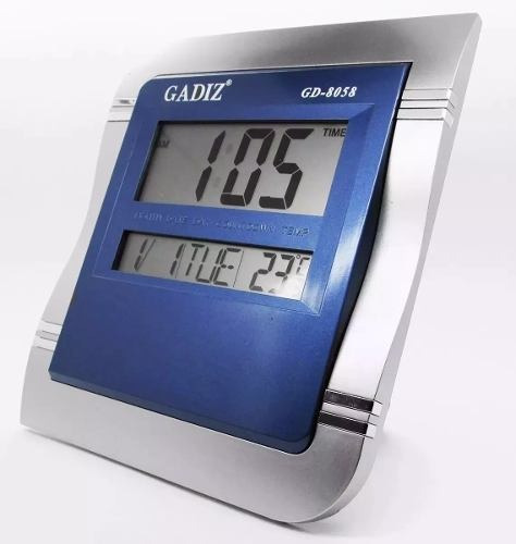 Imagen 6 de 6 de Reloj Digital De Pared Escritorio 25x22cm Gadiz Termometro