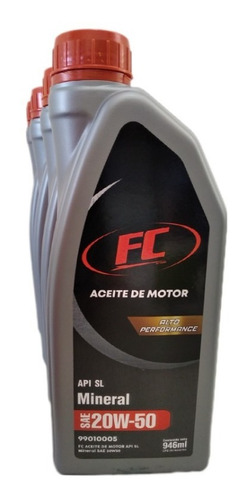 Aceite Fc Sae 20w50 Mineral Api Sl - Combo
