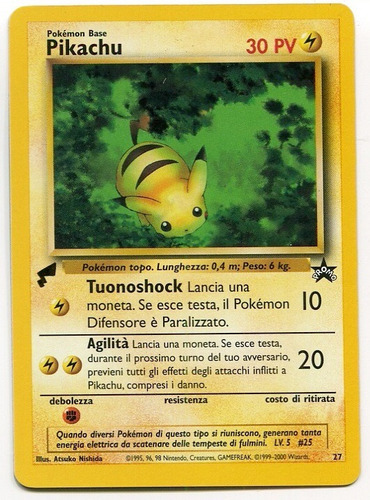 Cartas Pokemon Gold Tail Pikachu Italiana Worldcolection