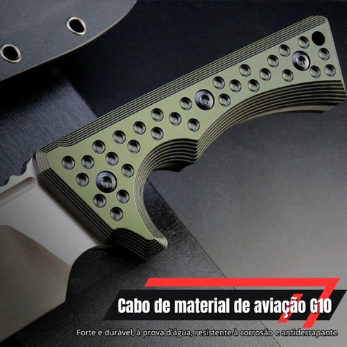 Faca Tatica Full Tang Cabo G10 Lamina Aus-10 8mm