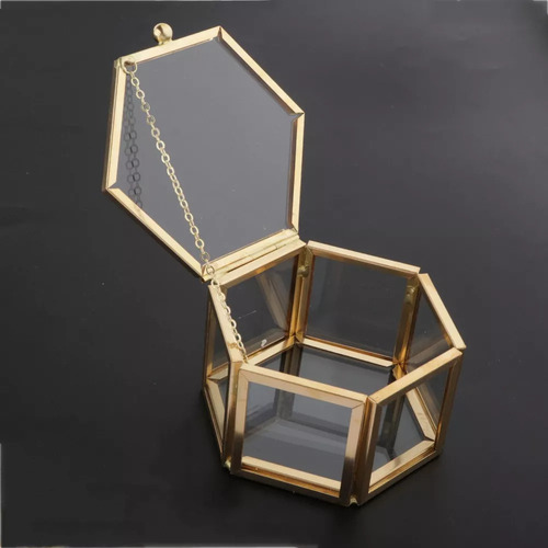 Nuevo Joyero De Cristal Transparente Geométrico Z, Caja De