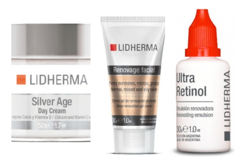 Lidherma Kit X3 Nueva Silver Age, Retinol Renovacion Potente