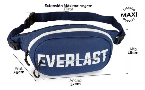 Imagen 2 de 10 de Riñonera Everlast Vintage Deportiva Grande Viaje Unisex