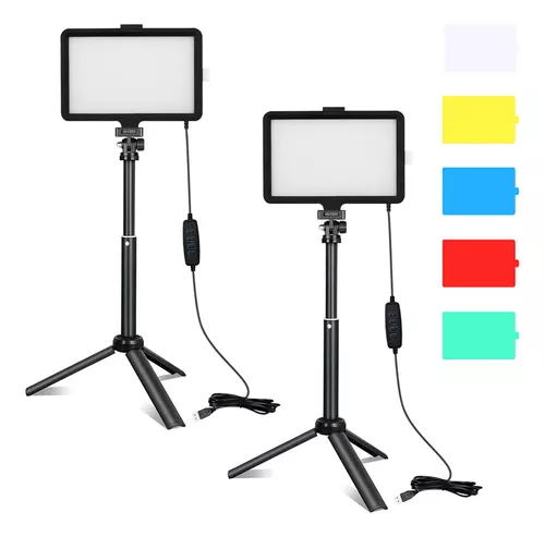 Kit de luz LED USB doble con filtro de color para grabar vídeos