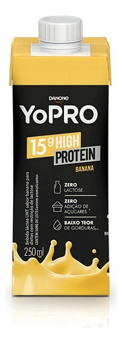 Yopro Danone Banana 15g Proteina  Whey - 12 Unidades 