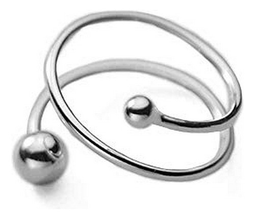 Anillos - Wire Double Balls Thin Small Asymmetric Wrap Open 