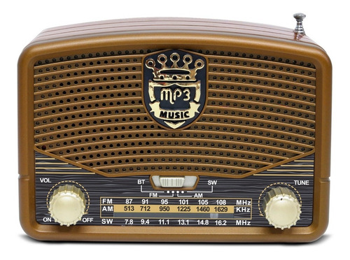 Imagen 3 de 7 de Radio Vintage Retro Cmik Bluetooth Usb Mp3 Tf