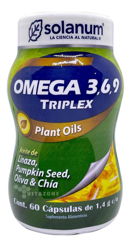 Omega 3, 6 Y 9 Plants Oil 60 Cápsulas Solanum