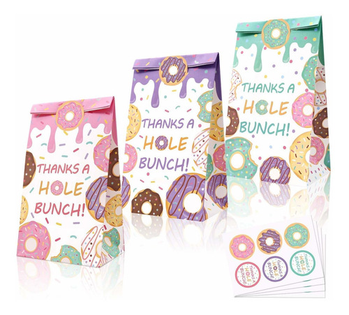  Piezas Donut Candy Bags Sprinkles Goodie Bags Thanks A...