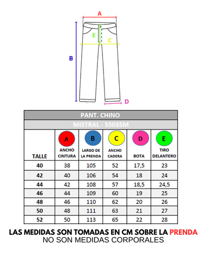 Pantalón Corte Chino Slim Mistral Hombre