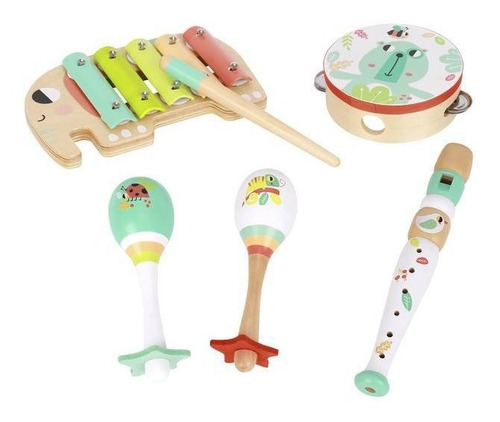 Imagem 2 de 7 de Caixa De Musica Animais Xilofone Pandeiro Chocalho Tooky Toy