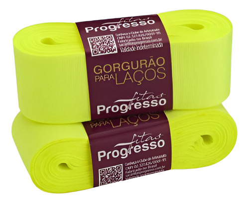 Fita Gorgurão Para Laço Progresso N°9 38mm - 10mts Cor 280 Verde Citrico