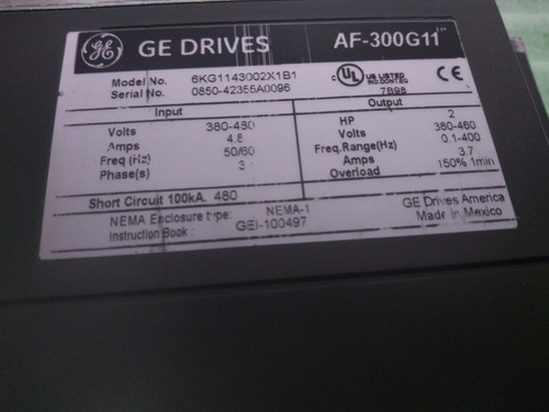 Variador De Frecuencia Ge 6k1143002x1b1 (Usado)