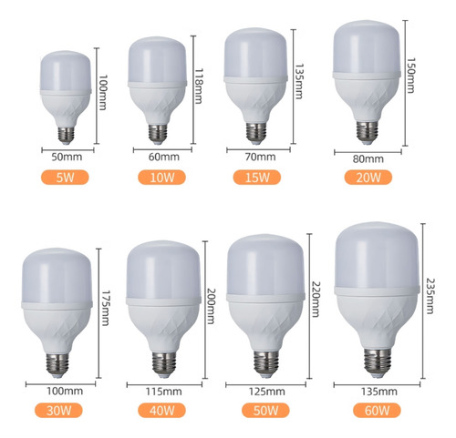 6pz Focos Super Power Led 20w Proyector Bullet Blanco 6500k