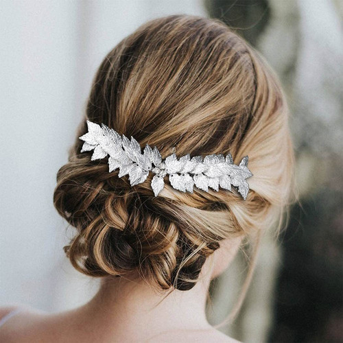 Easedaily Leaf Bride - Pente de cabelo de casamento com folha