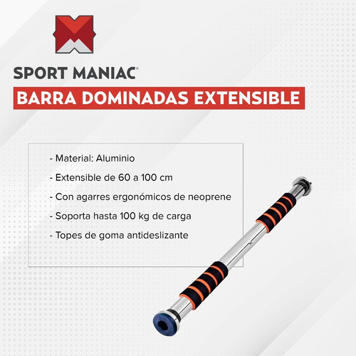 Imagen 2 de 3 de Barra Dominadas Extensible Para Marco Puerta Fuerza Brazos