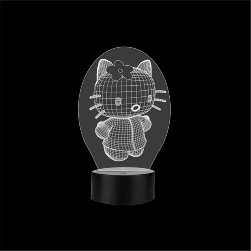 Lámpara Hello Kitty Para Niña Art12643 Estructura Negra