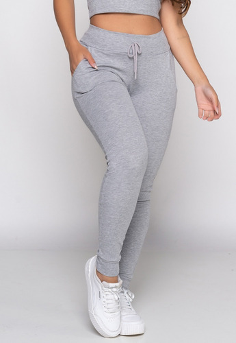 Imagem 2 de 10 de Kit 2 Calça Feminina Ribana Canelada Cintura Alta Roupa
