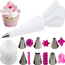 Comprar 4 Jogos Confeitar 24 Bicos Aço Inox + 4 Acoplador + 32 Sacos