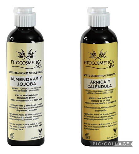 2 Pack Aceites Masajes Descontracturante  Árnica Y Almendras