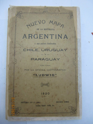 Mapa De La Republica Argentina Y Limites Ludwig 1920