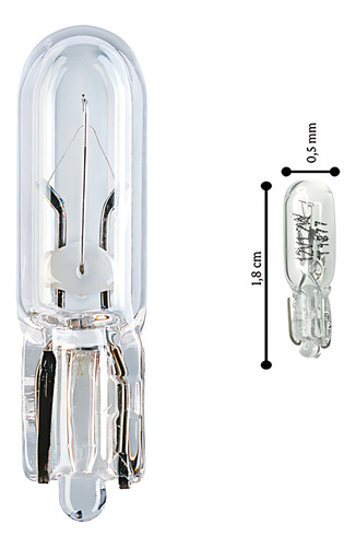 Lampada Esmagadinha Base Vidro T5 12v 1,2w 2 Unidades