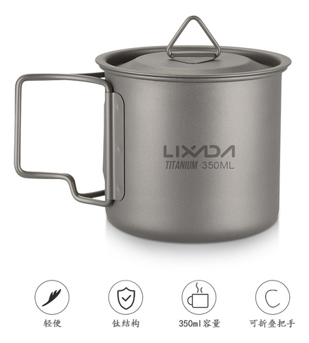Taza De Titanio Plegable, Portátil, Para Picnic, Acampada