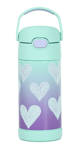 Garrafa Garrafinha Térmica Infantil Thermos 355ml Corações