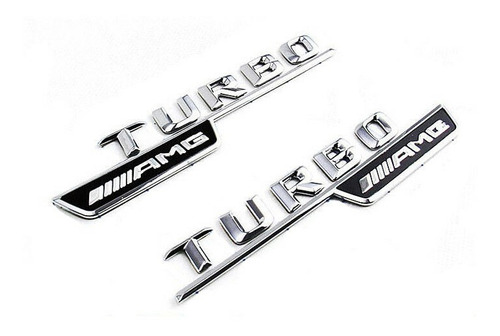 Par Emblema Turbo Amg Mercedes Benz Laterales