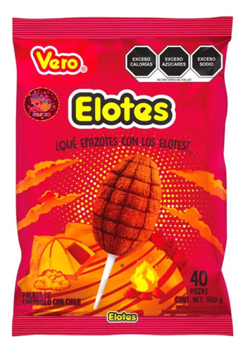 Vero Paleta Elote Con Chile Caramelo Dulce 3 Pack De 40 Pz E