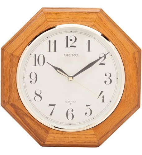 Reloj De Pared Seiko Caja De Roble Macizo Medio Marrón