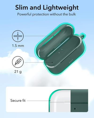 Capa Esr Para AirPods Pro De 2ª Geração Com Verde Magsafe