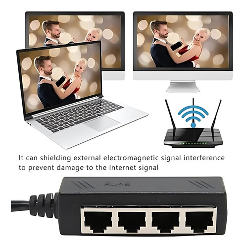Rj45 1 A 3 Puertos Ethernet Lan Divisor De Red Extensor
