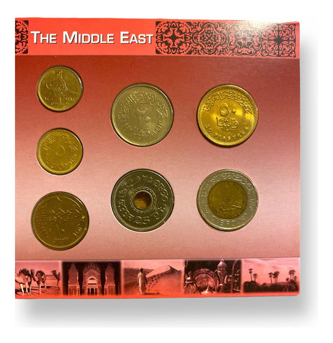Set De 7 Monedas De Egipto Del Continente Africano (Usado)