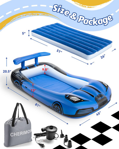 Cama De Viaje Inflable Para Niños Con Protectores De