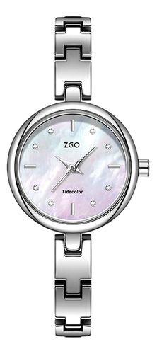 Reloj Zgo Silver De Madreperla Para Niñas Y Mujeres, Estilo