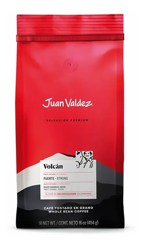 Café Grano Entero Juan Valdez 250gr Fuerte Volcán Premium  