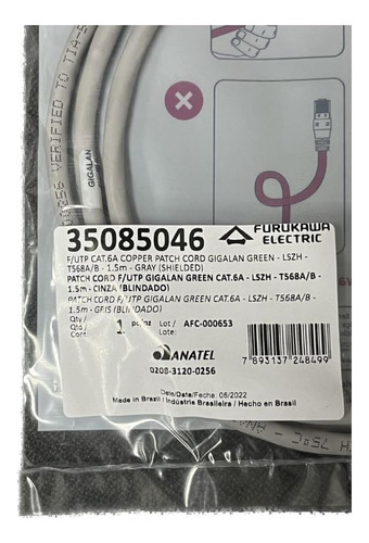 Patch Cord Cat 6a 1.50m Furukawa 35085046 En Palermo