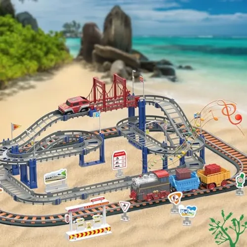 Juego De Pista De Tren De Juguete, Juego De Autos
